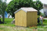 Shed rear view + Sheila